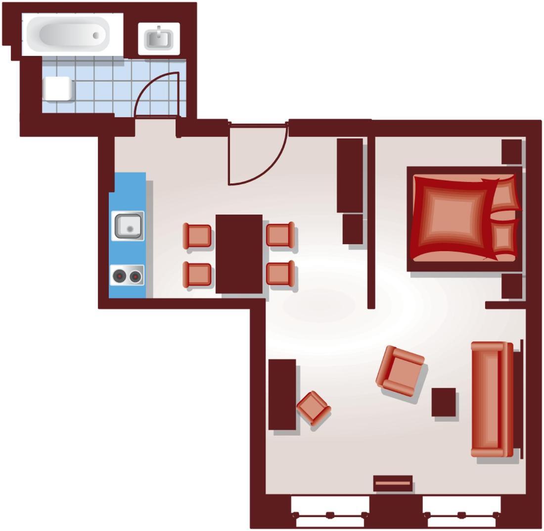 Apartmenthotel Quartier M Leipzig Ruang foto